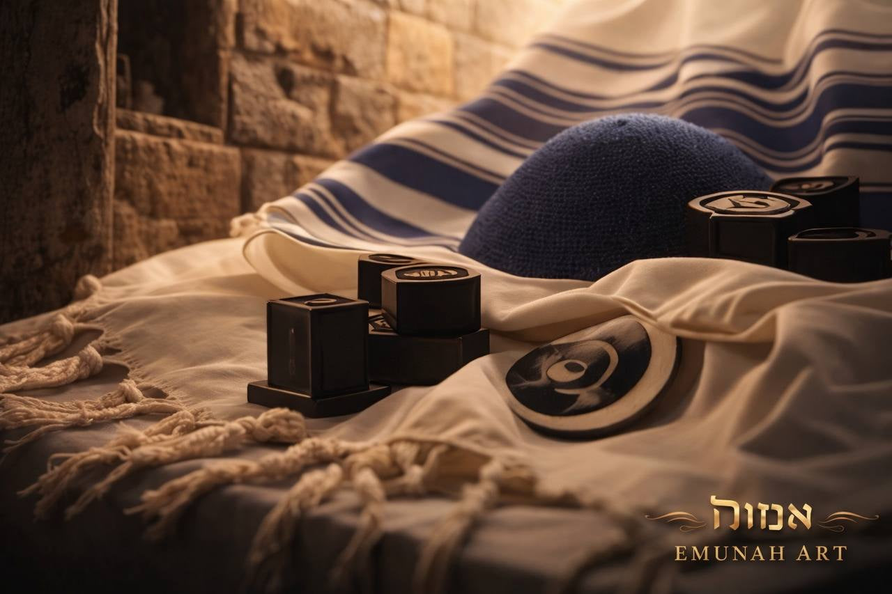Before the Morning Prayer – Tallit & Tefillin | Emunah Art