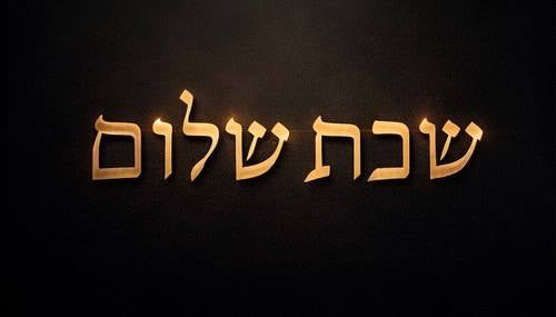 Shabbat Shalom – שבת שלום Gold Typography | Emunah Art