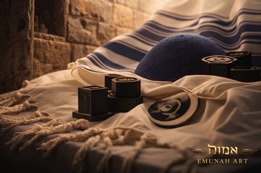 Sacred Morning – Tallit, Tefillin & Kippah | Emunah Art