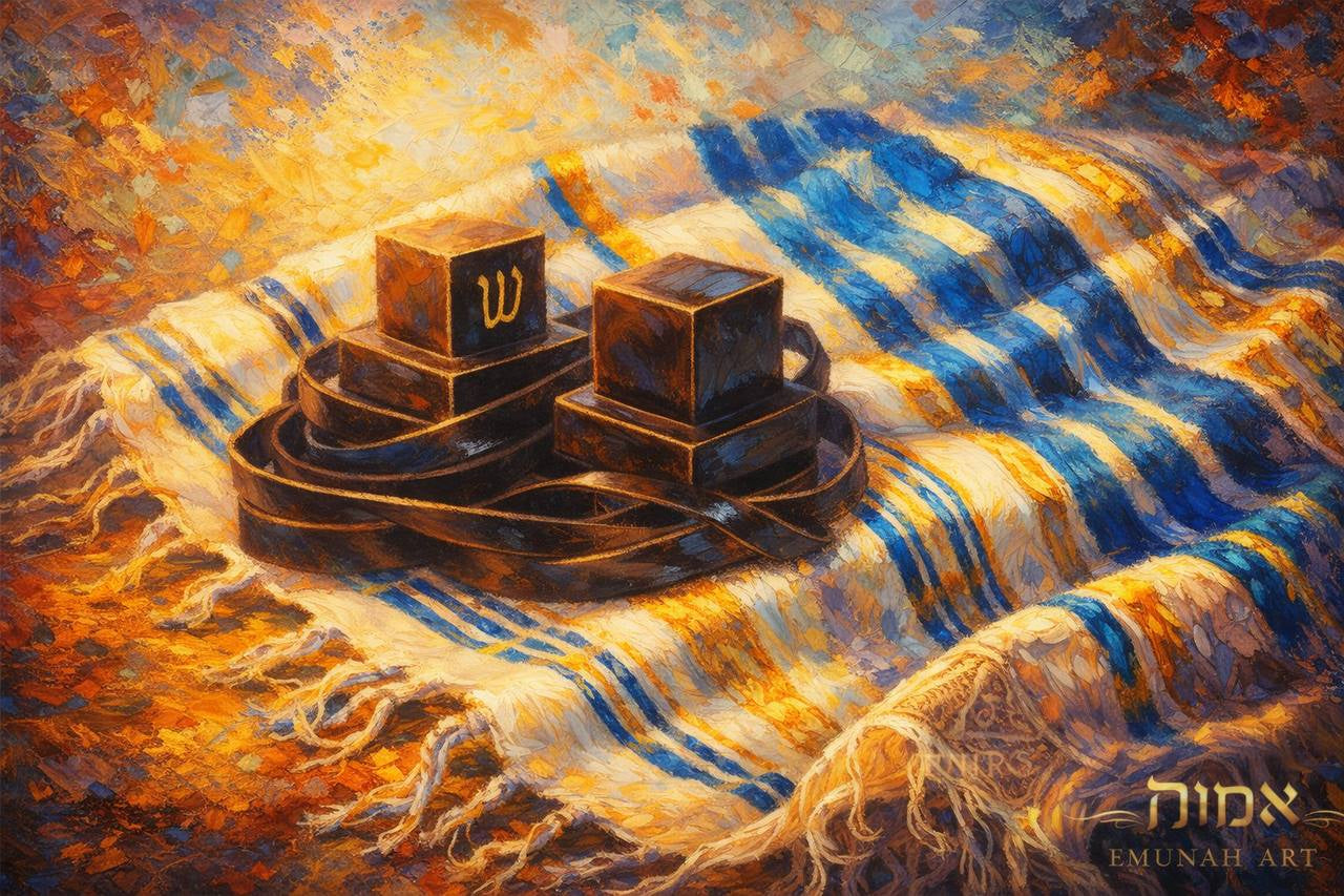 Tallit & Tefillin – Impressionist Study | Emunah Art
