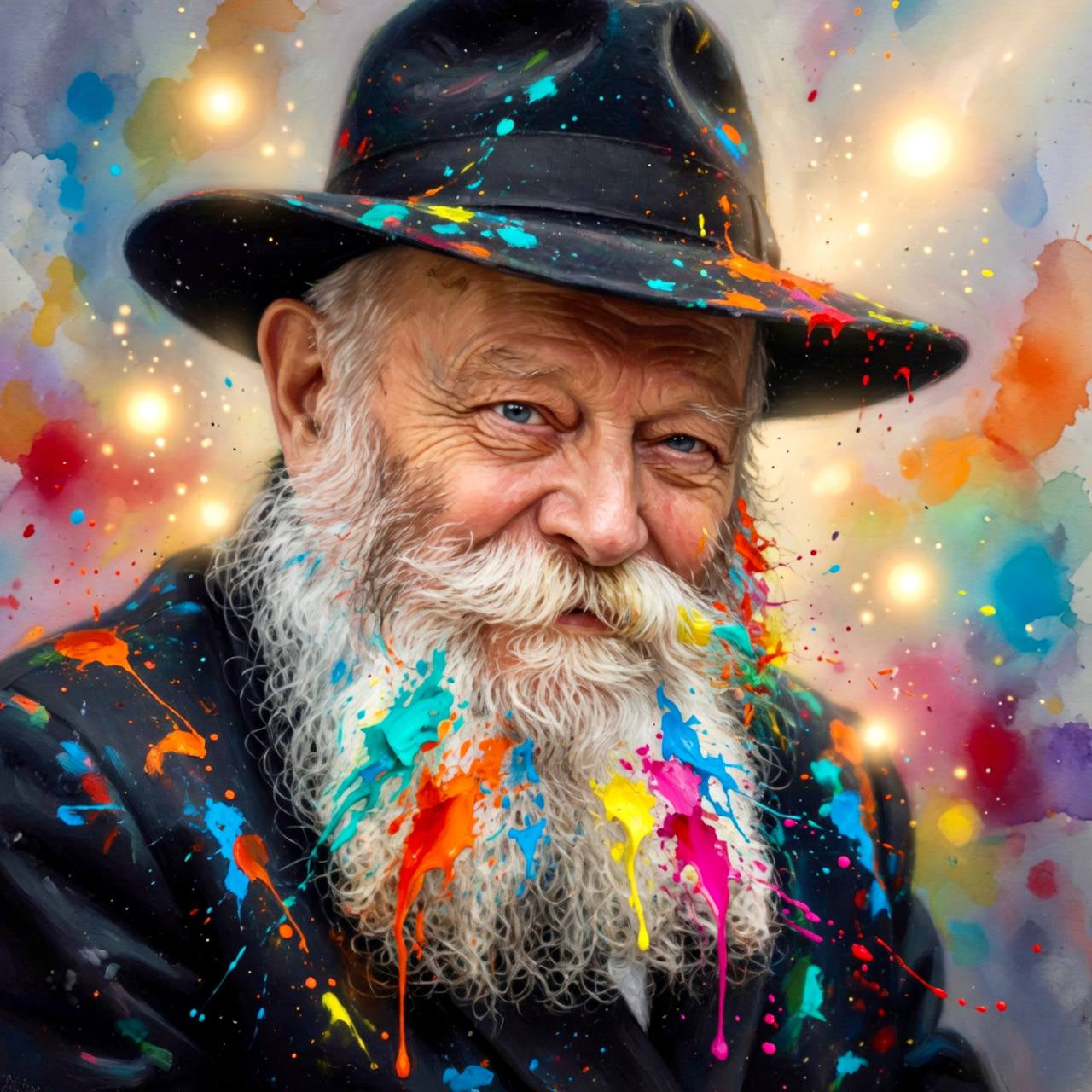 The Lubavitcher Rebbe — Color Splash Portrait
